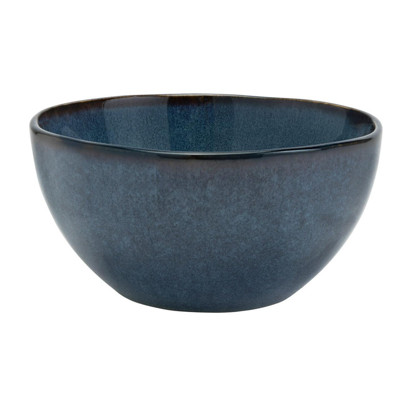 Habitat Reactive Cereal Bowl Navy Deep Blue Glazed Stoneware, UK version