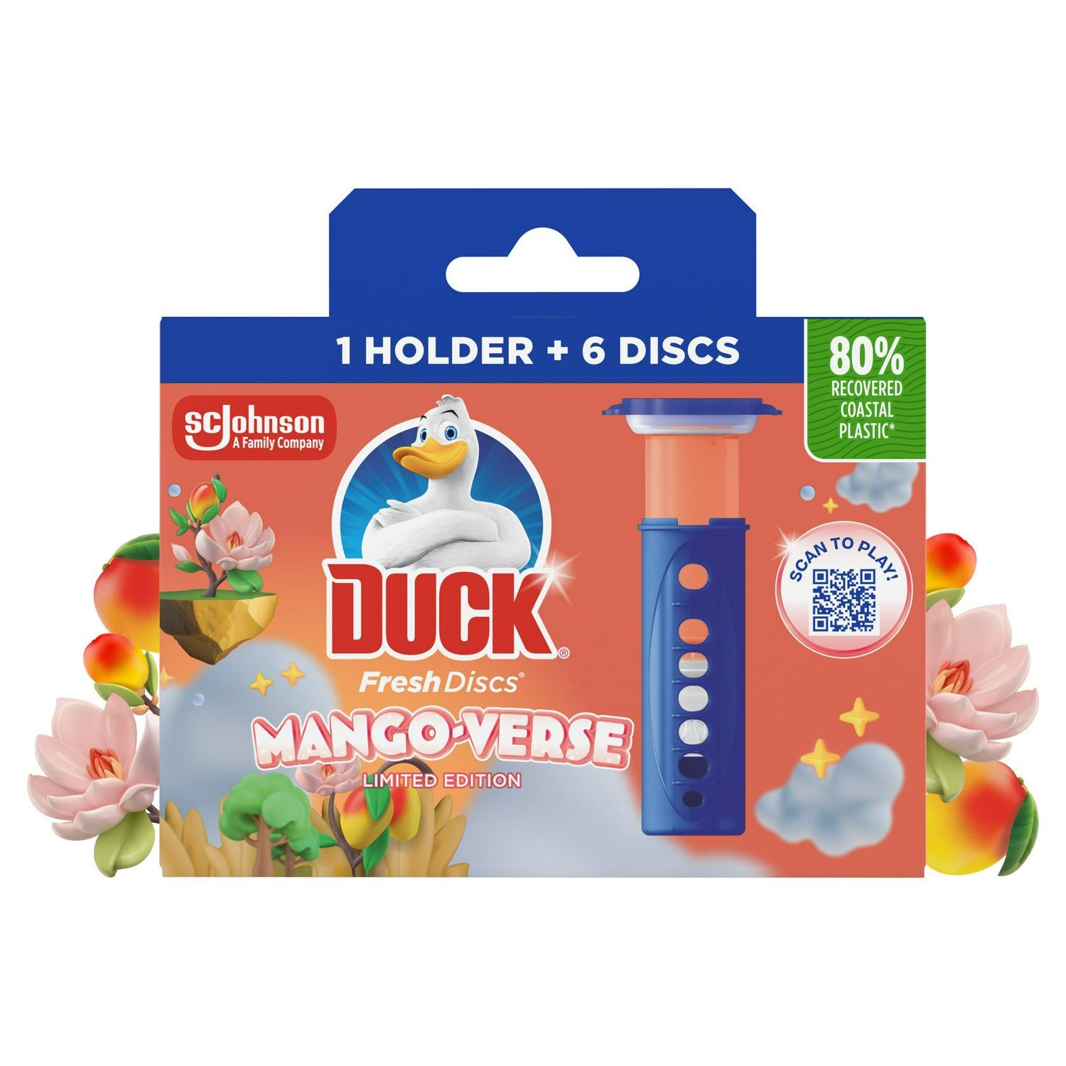 Mango Scented Fresh Disc Toilet Starter Kit with Holder and 6 Refills 36ml