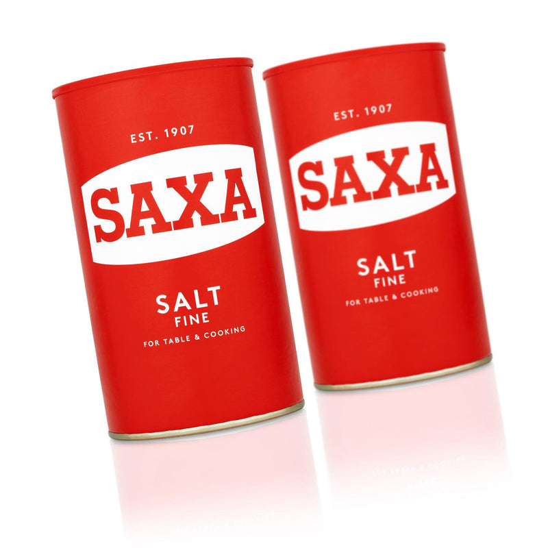 Saxa fine table salt drum 750g (British brand)