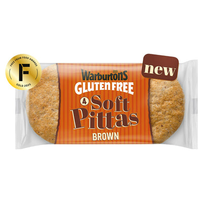 Warburtons Gluten Free Brown Soft Pitta Breads 4 Pack