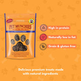 Pet Munchies venison strips 75g, imported from the UK