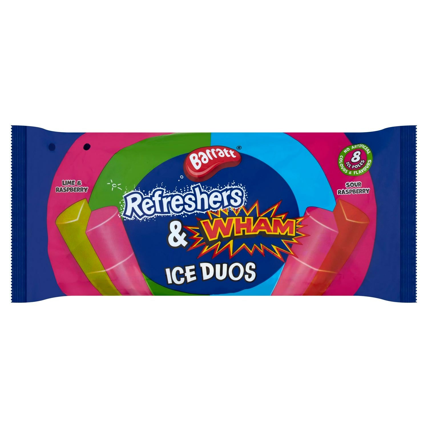 Freezable Fruit Flavour Ice Poles 8 x 80ml with No Artificial Colours & Flavours