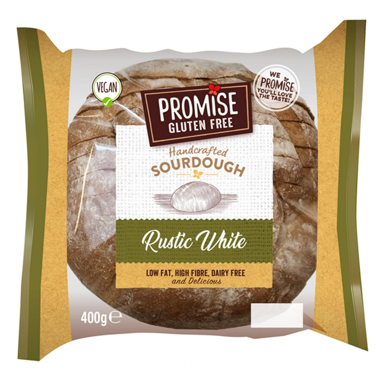 Promise gluten free rustic white bread 400g - British product