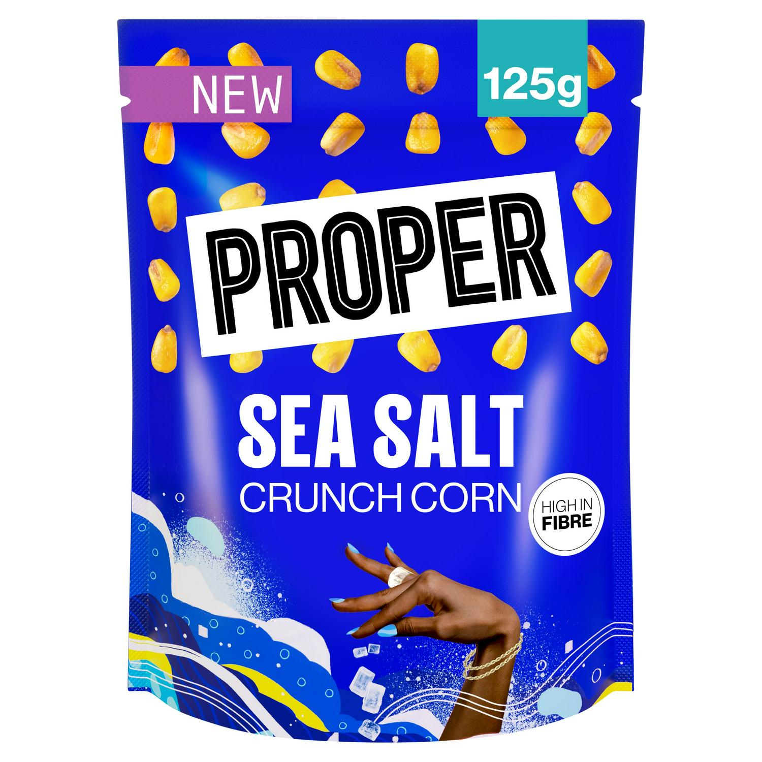 Proper Crunch Corn sea salt 125g, imported from the UK