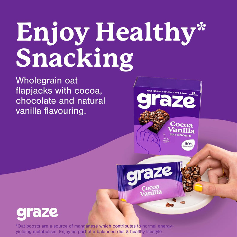 Graze cocoa vanilla oat flapjack bars 4-pack - British product