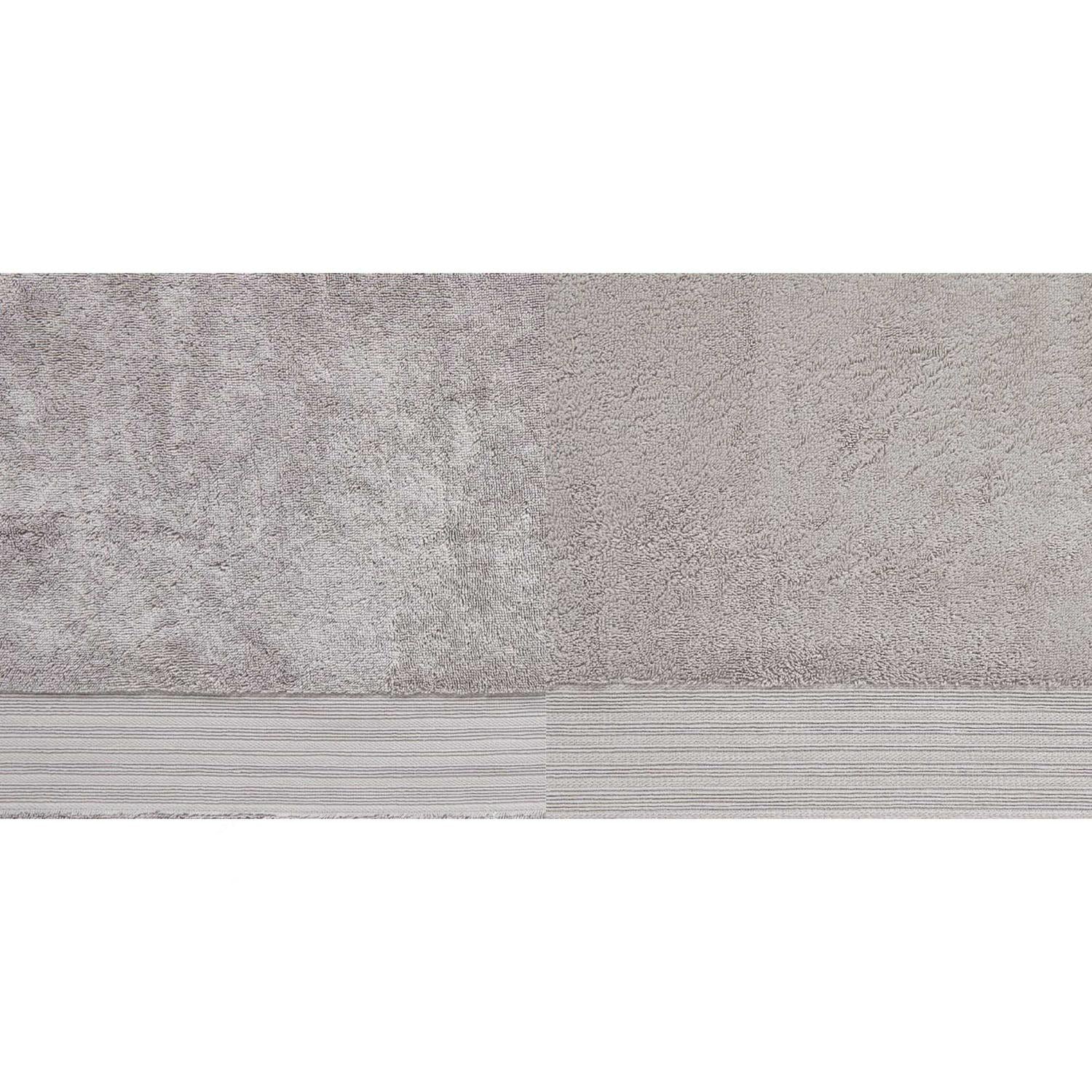 Luxury Egyptian Cotton Bath Towel or Sheet with Plush Pile, Silver Striped Design