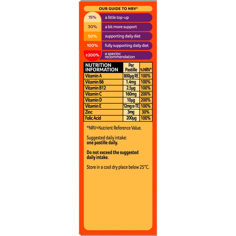 Bassetts Immune Support multivitamin pastilles Orange Pomegranate 30 count - British product