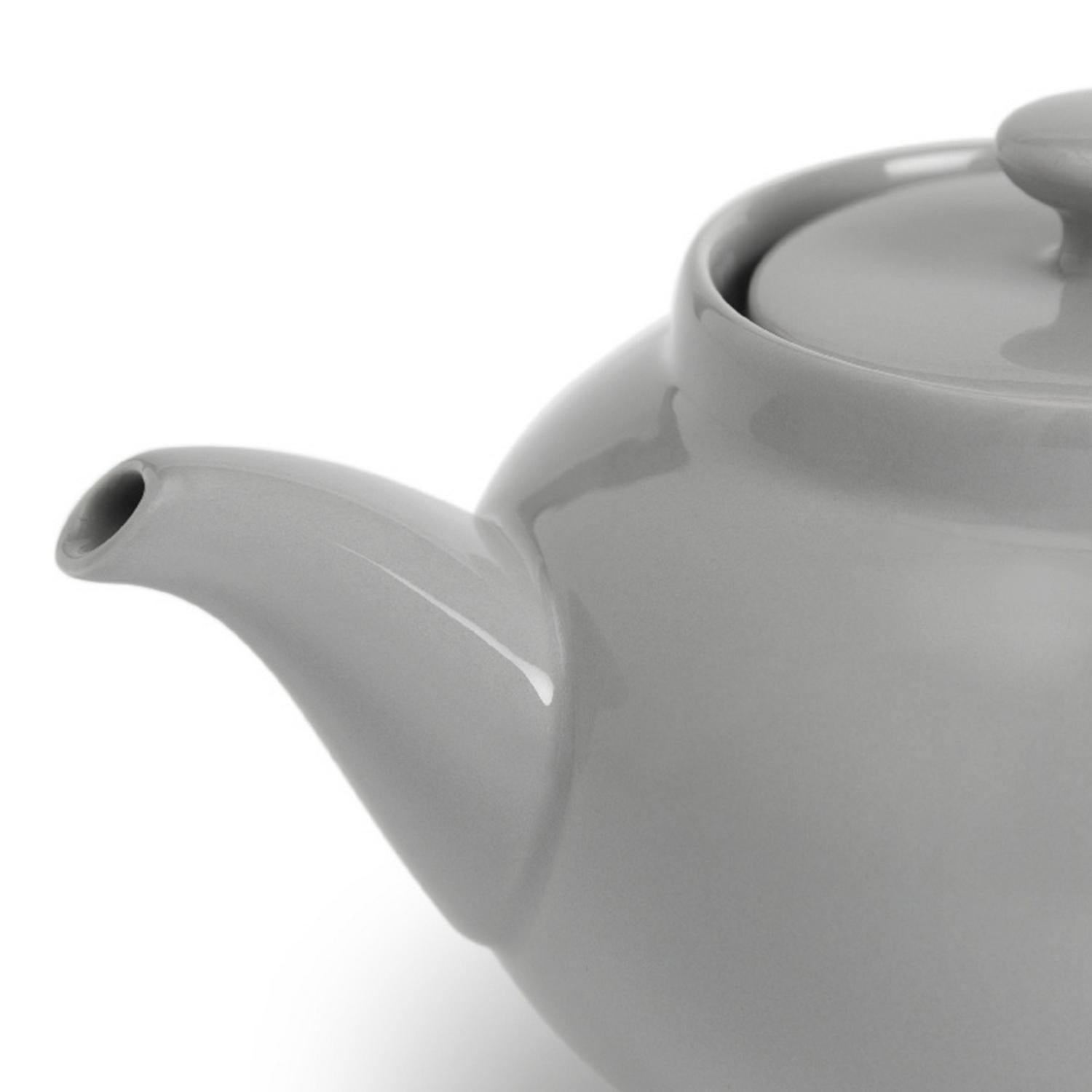 Habitat grey ceramic teapot durable stoneware curved handle, UK version