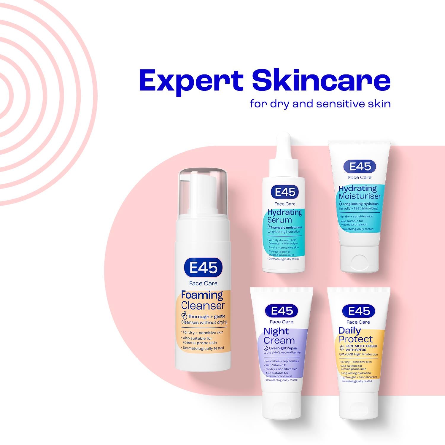 E45 hydrating moisturiser face care 50ml, UK version