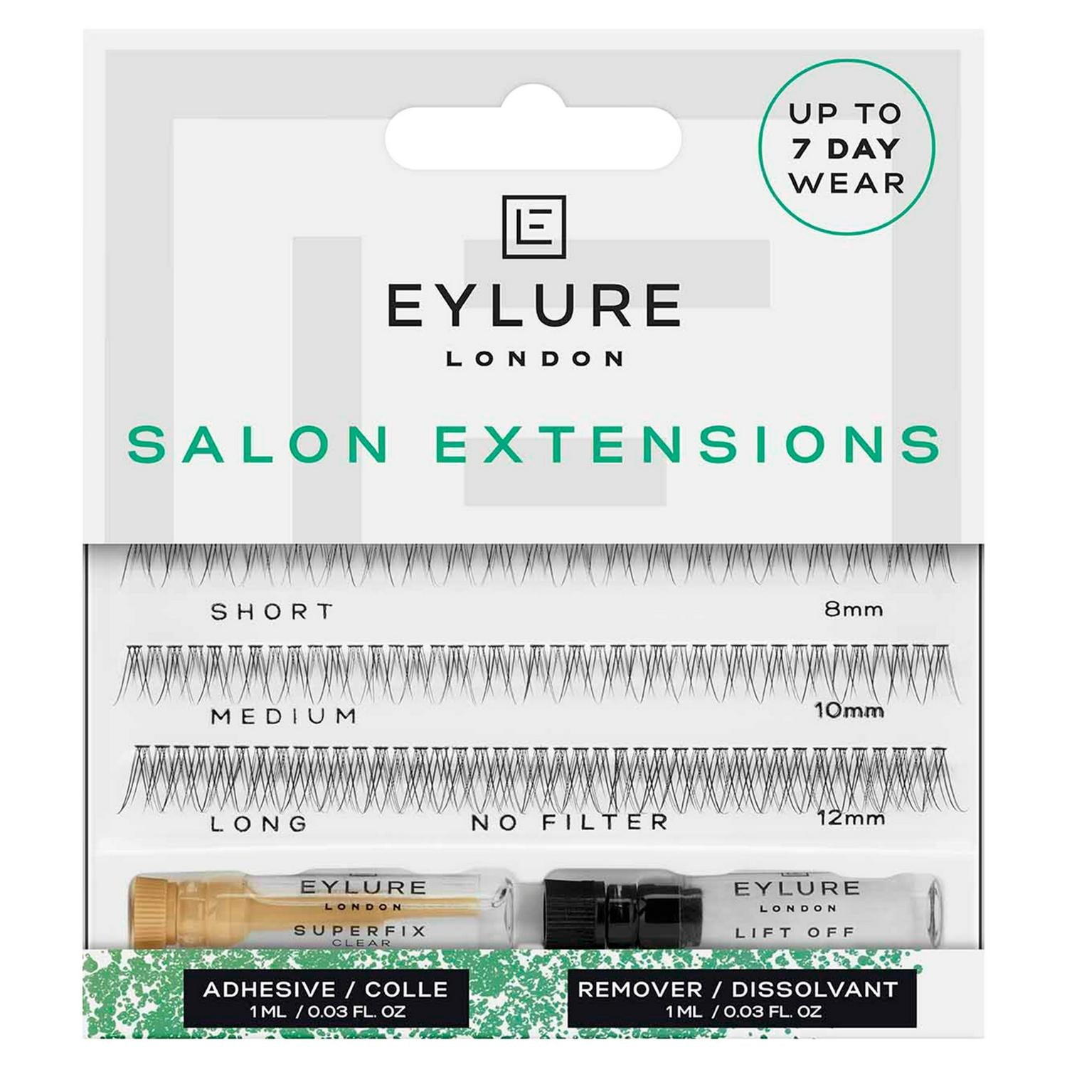 Individual False Eyelash Salon Extensions with Glue and Remover – 7 Day Wear, 6 Applications