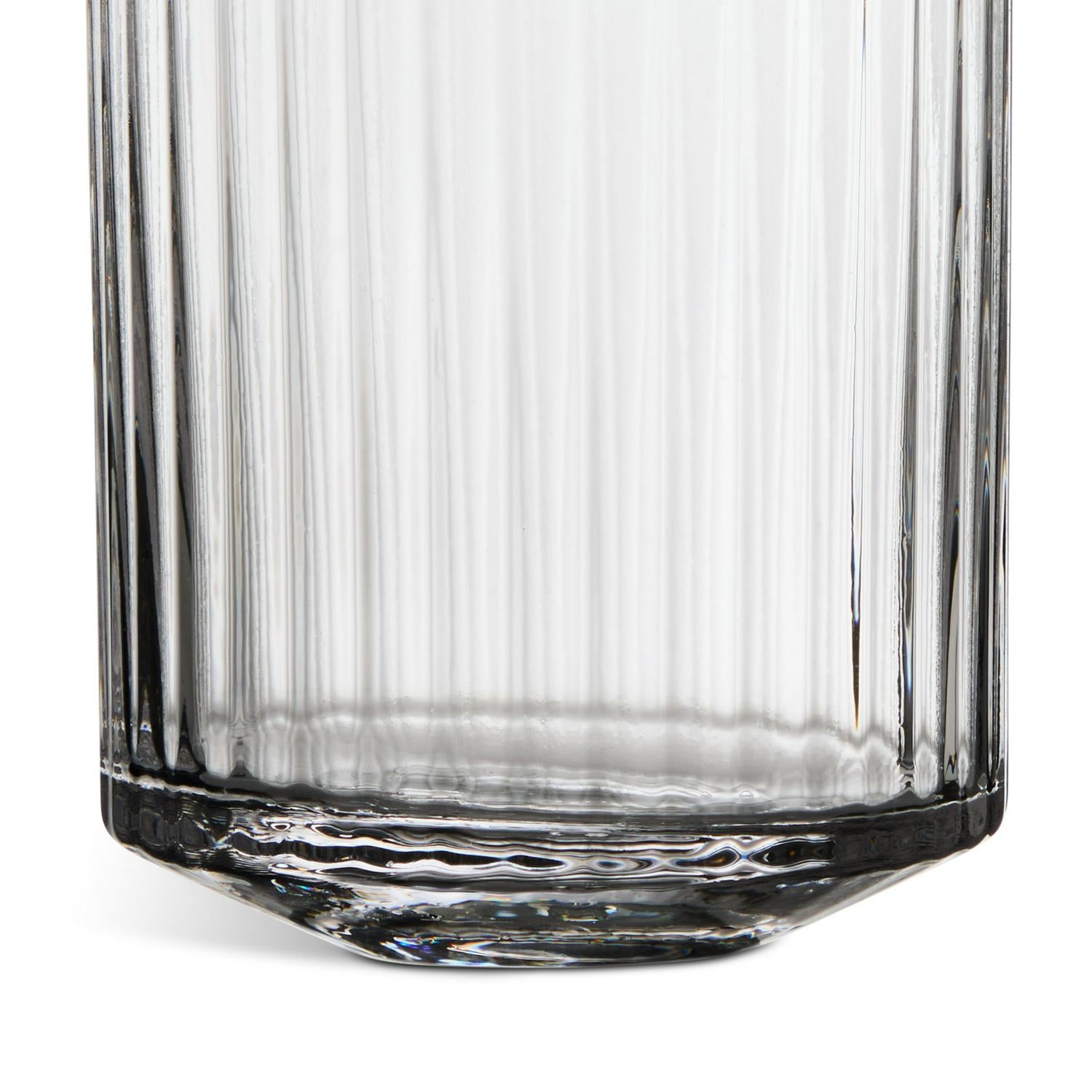 Wide Ribbed Soda Lime Glass Carafe with Spout, 1096ml