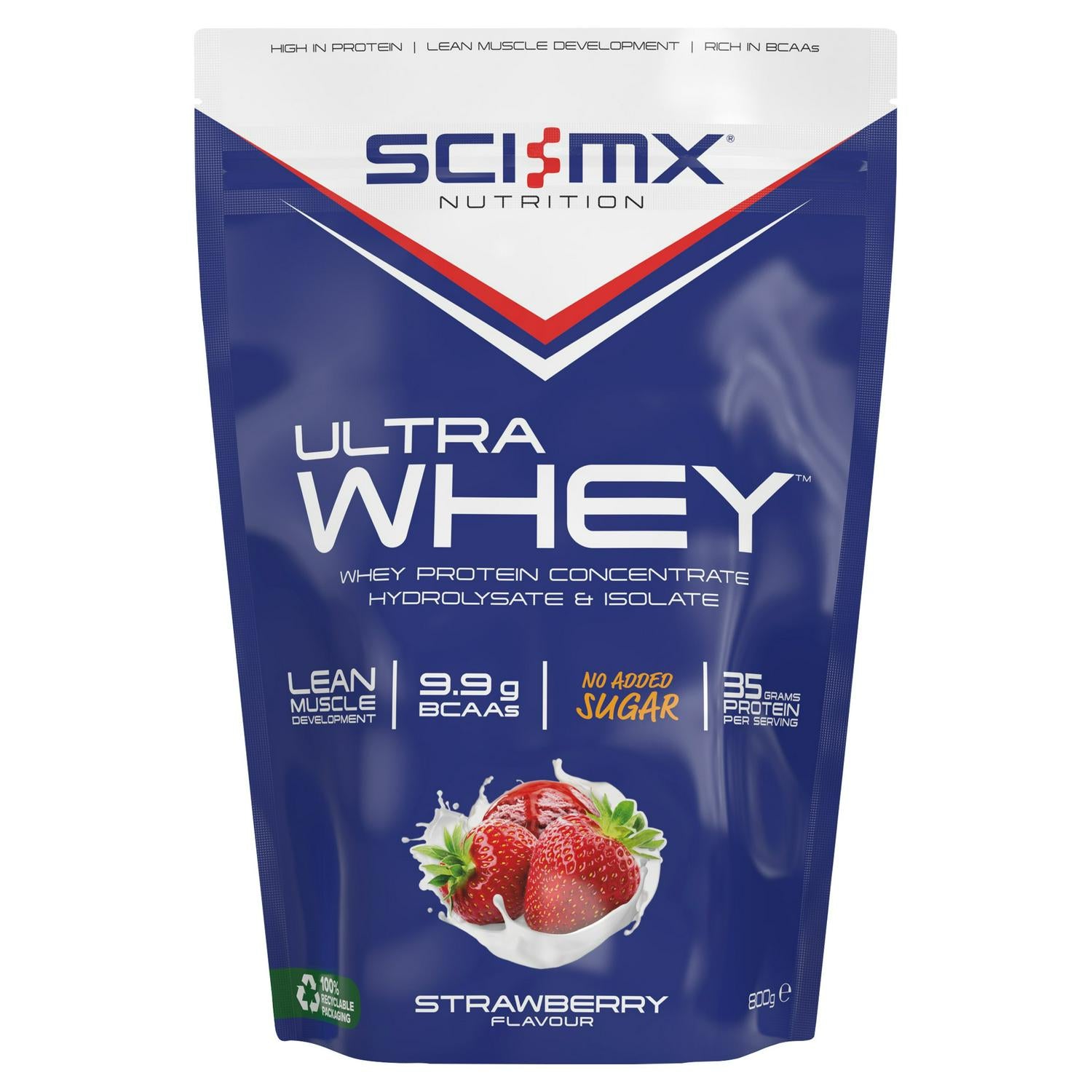 Sci-MX Nutrition strawberry whey protein 800g (British brand)