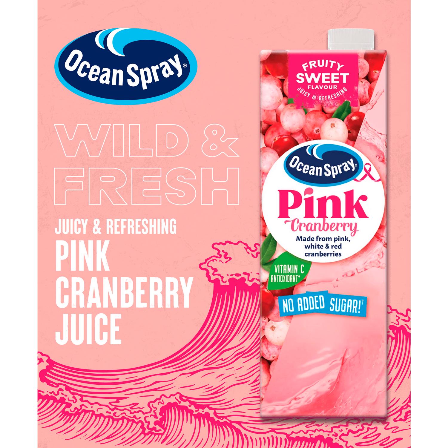 Ocean Spray Pink Cranberry Juice Drink 1 Litre, imported from the UK