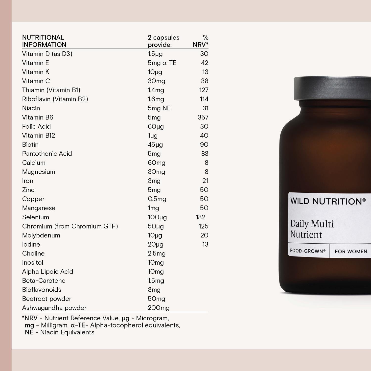 Daily Multi-Nutrient Capsules with Ashwagandha for Hormone and Energy Support, 60 Capsules
