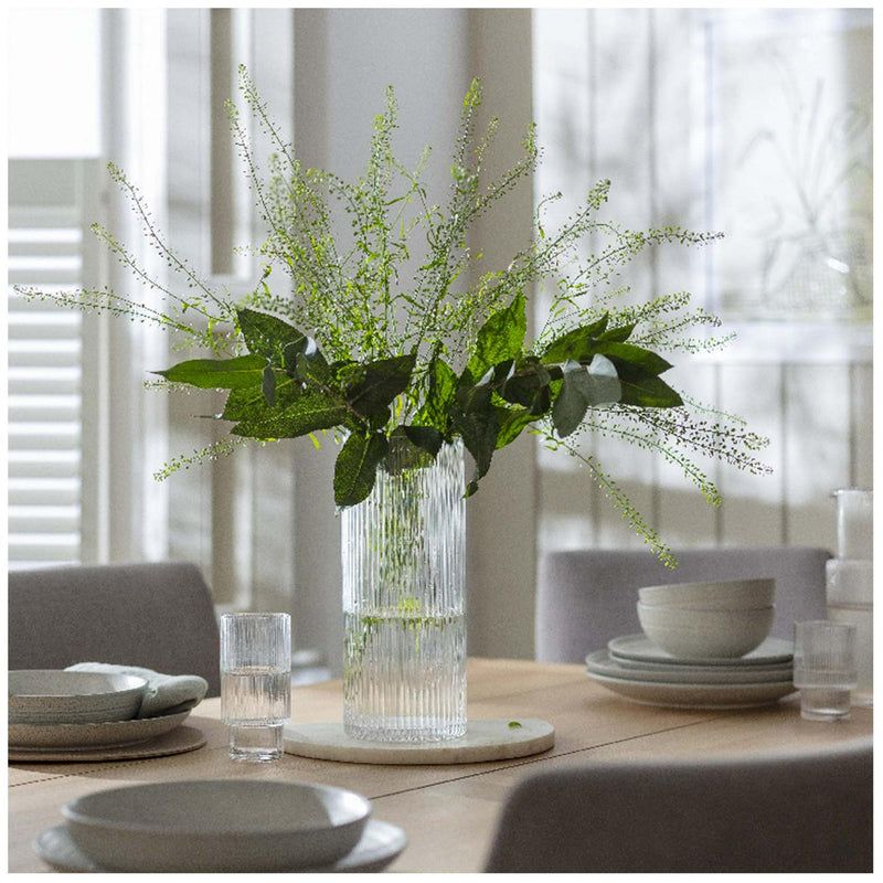 Habitat tall ribbed glass vase clear 30cm, UK version