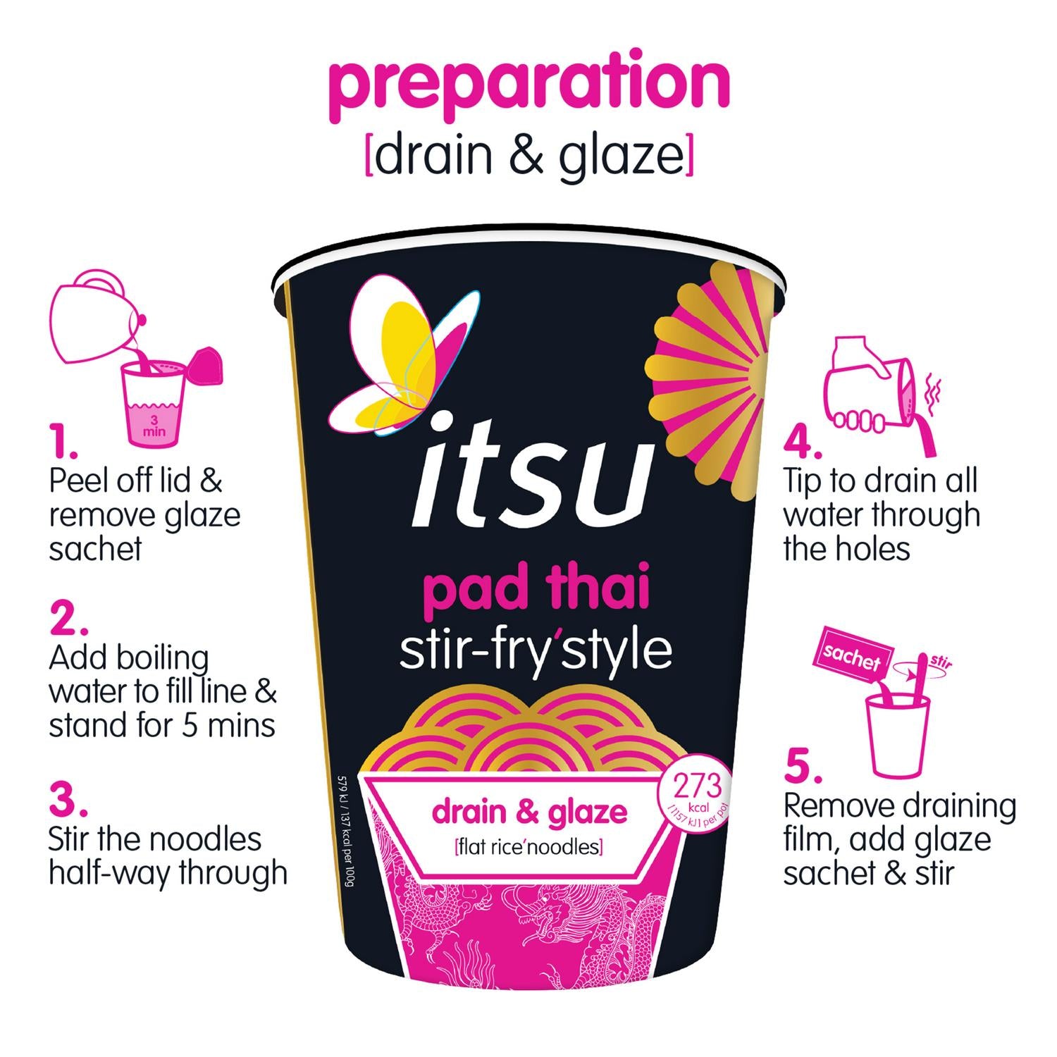 itsu Pad Thai Stir Fry Style Noodles 83g