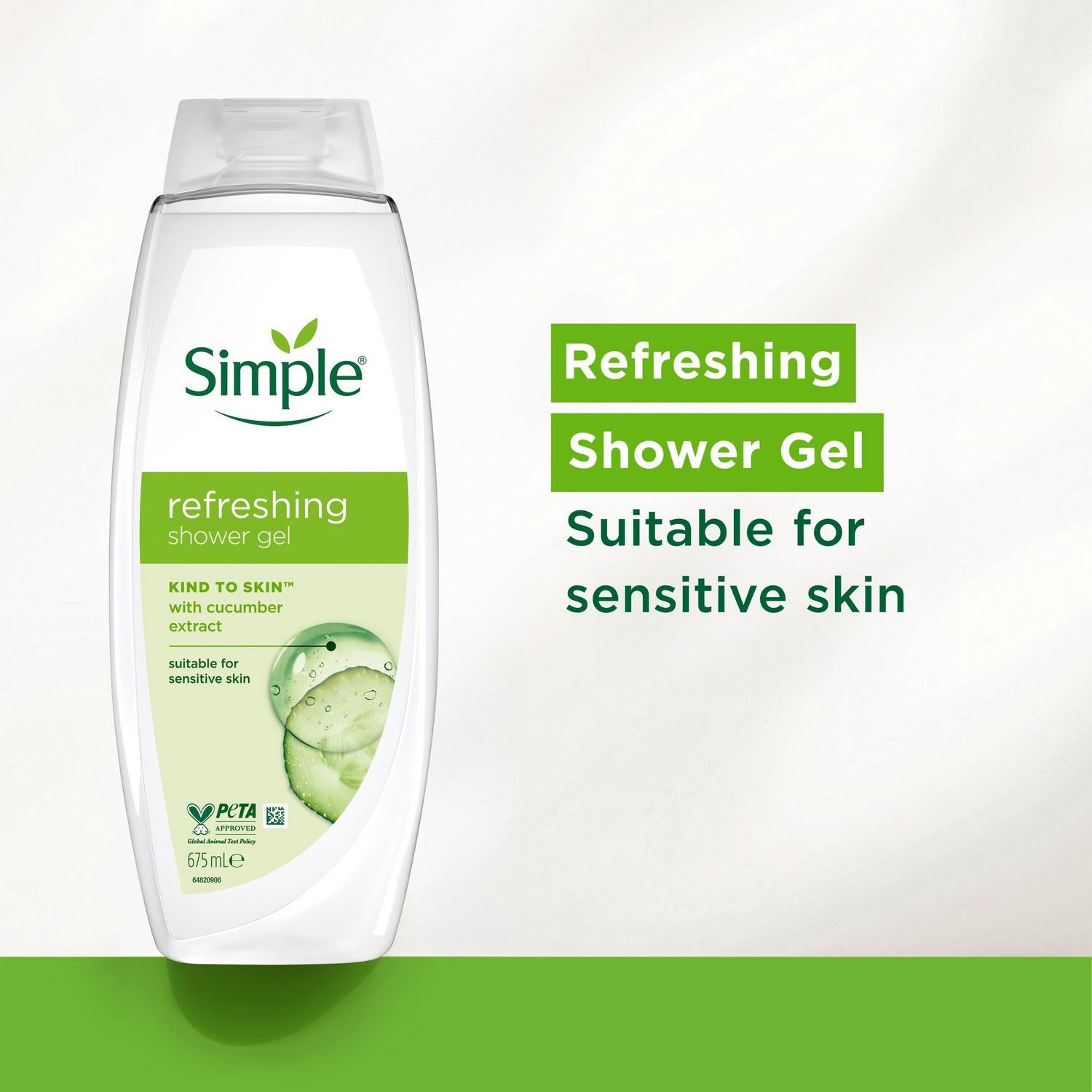 Simple Kind To Skin Shower Gel Refreshing 675ml