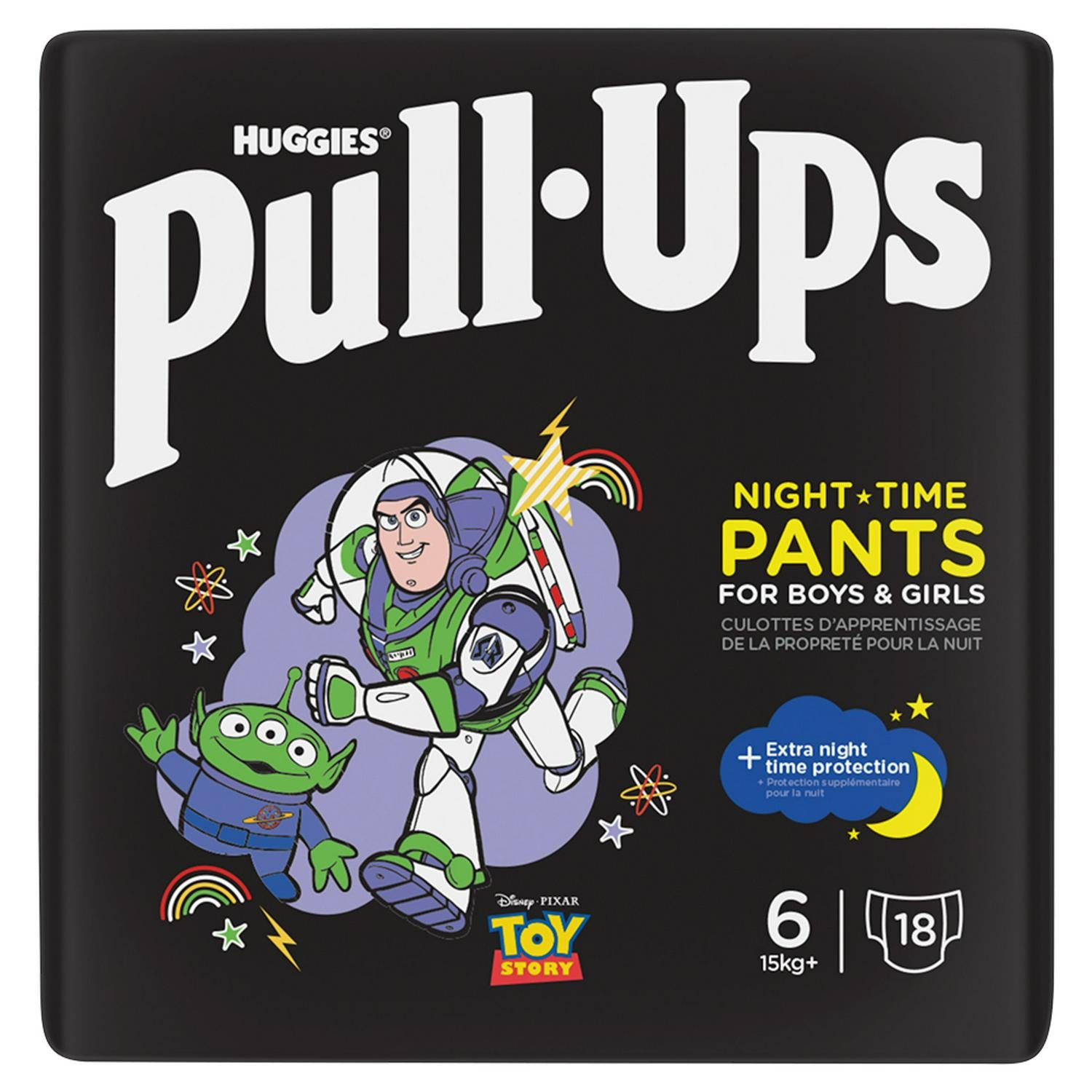 Huggies Pull Ups Night Time Pants for Boys & Girls Size 6, 15kg+ x18