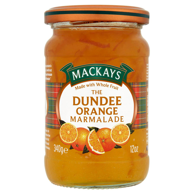Mackays Dundee Orange Marmalade 340g jar, imported from the UK