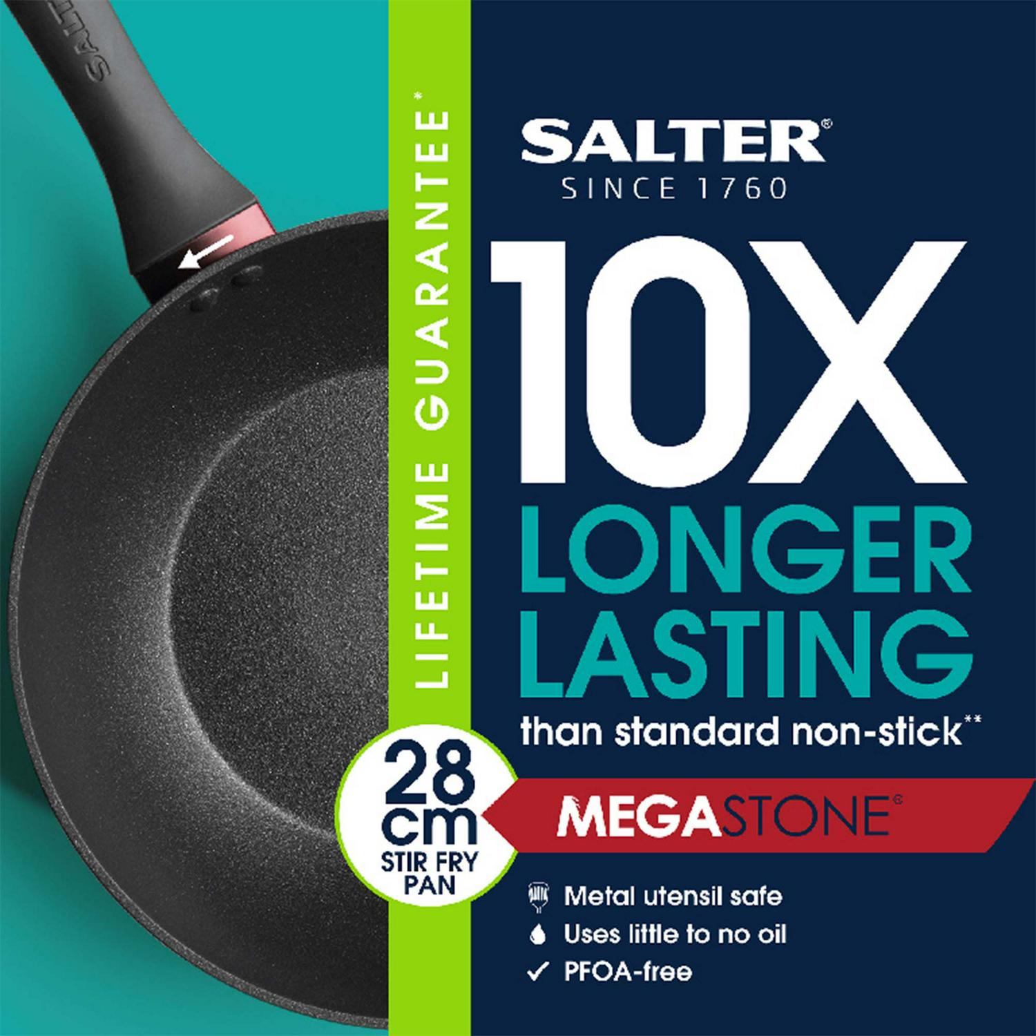 Salter Megastone Thermo Hard Stone Wok 28cm (British brand)