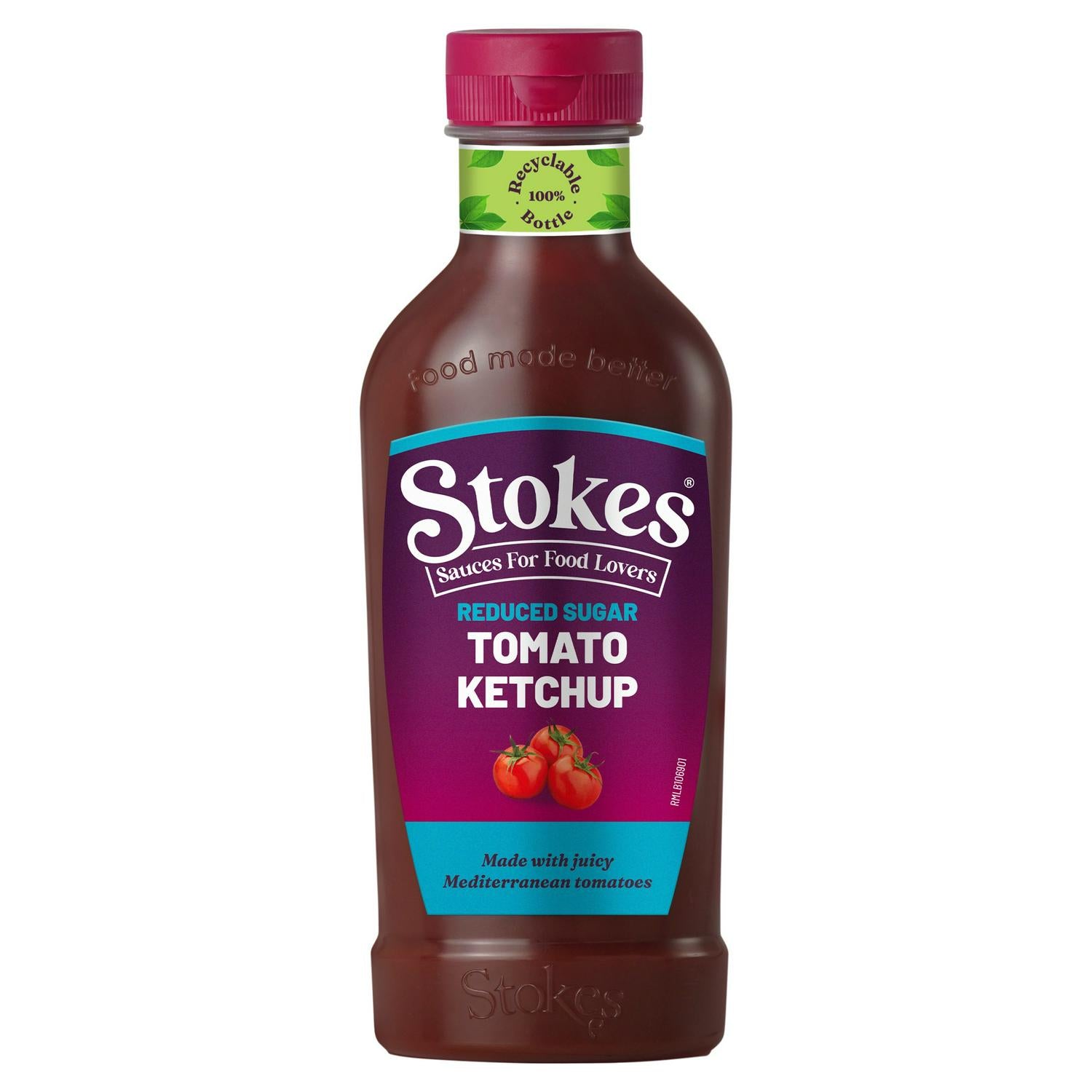 Stokes Tomato Ketchup Reduced Sugar 485g (British brand)