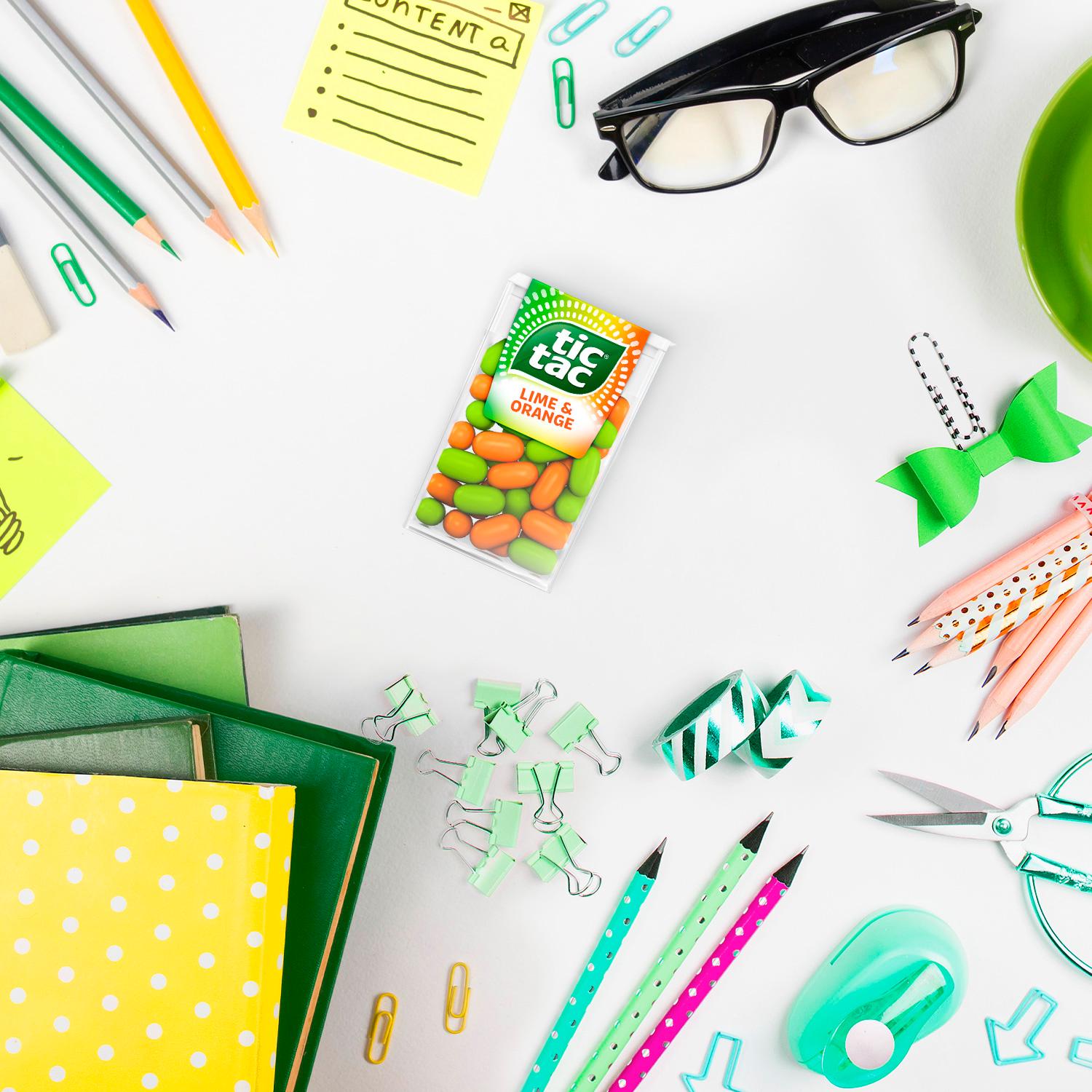 Tic Tac mints Lime & Orange 49g x100, imported from the UK