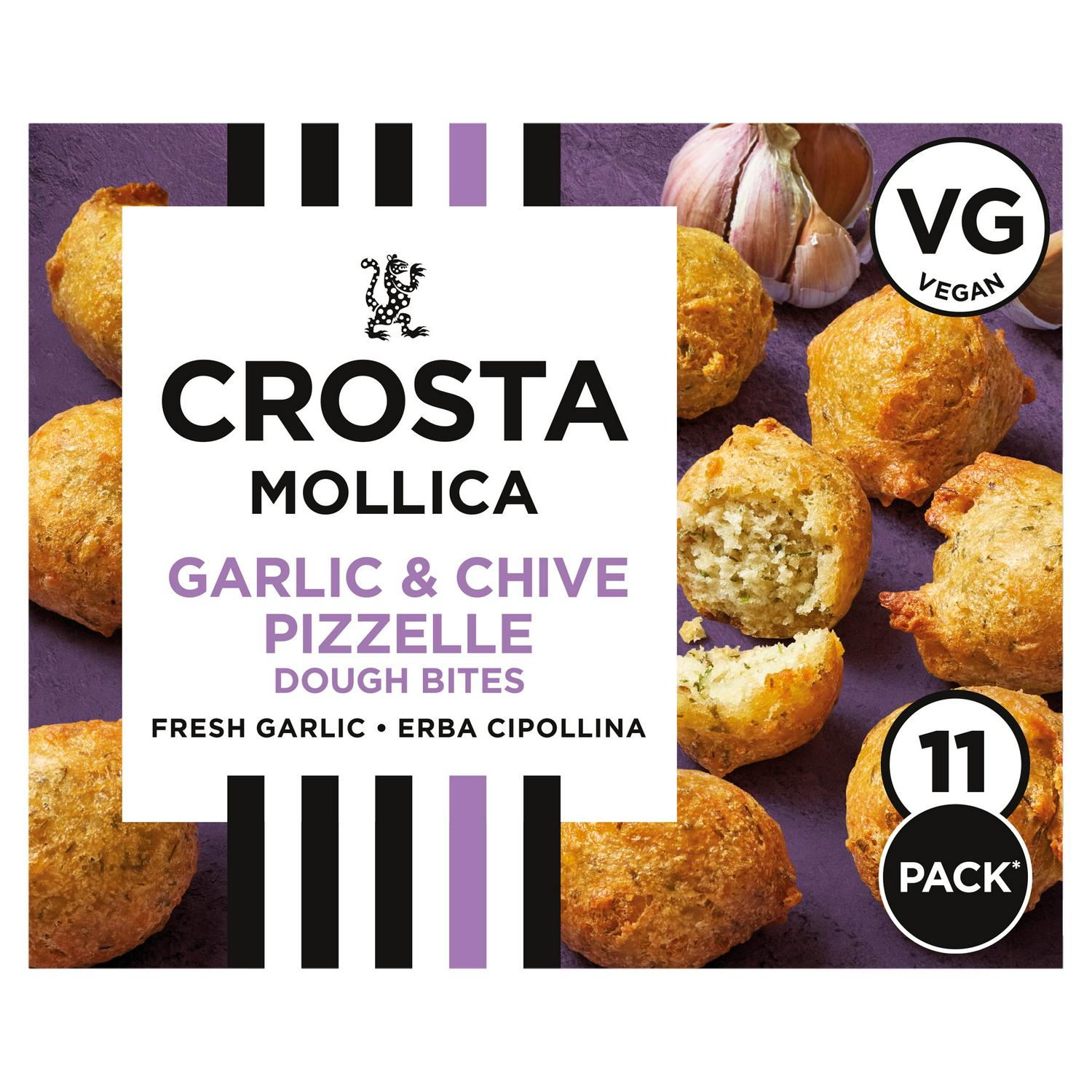 Crosta & Mollica garlic chive pizzelle dough bites 180g, UK version
