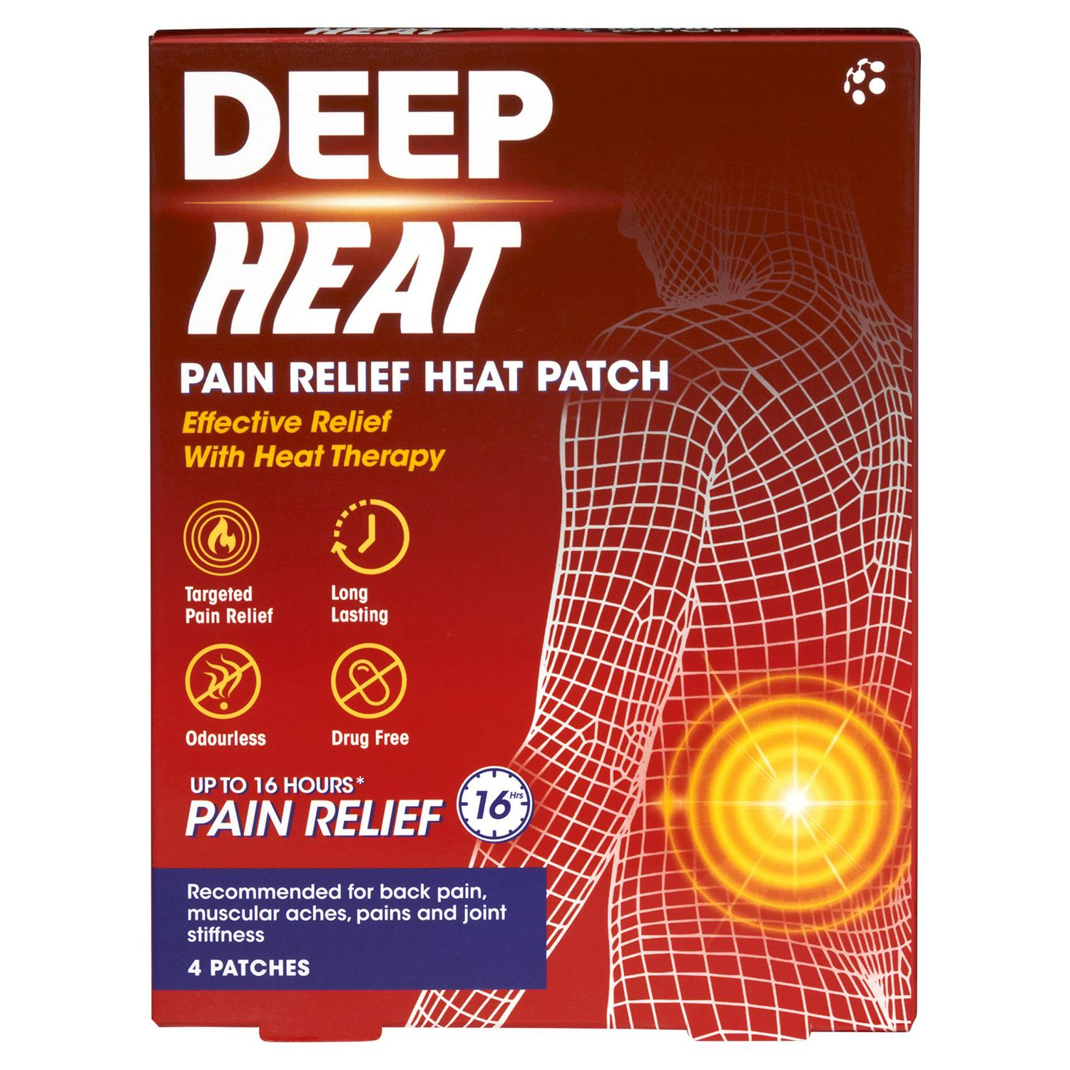 Deep Heat pain relief patches x4 - British product