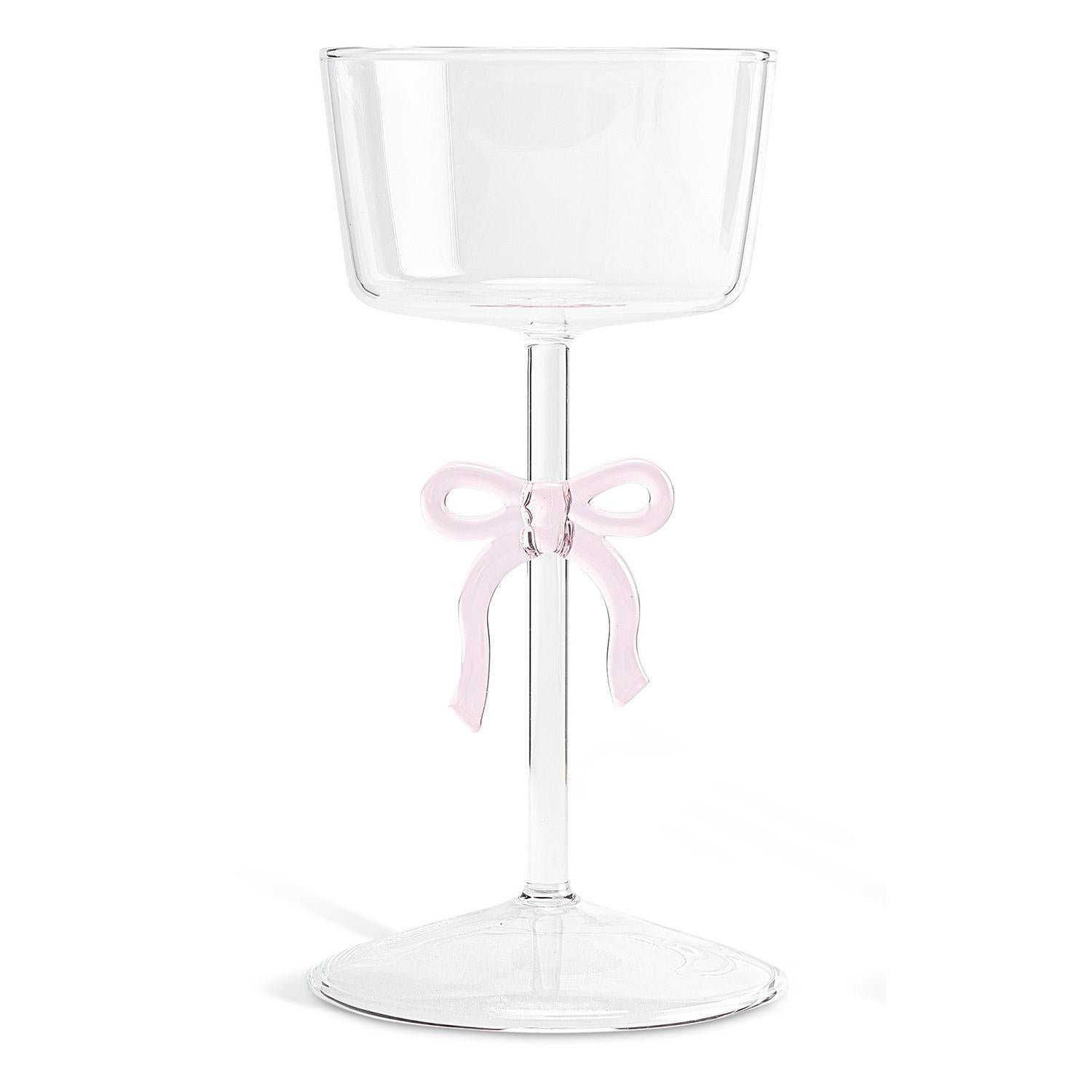 Habitat Glass Bow Pillar Candle Holder 9x17.8cm, UK version
