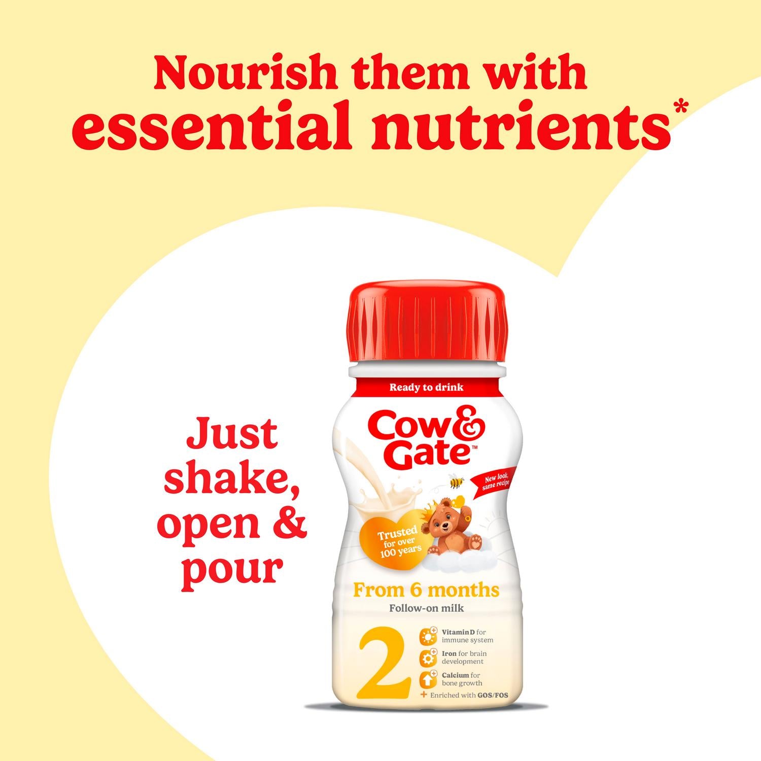 Cow & Gate 2 Follow On Baby Milk Formula Liquid 6-12 Months Multipack Ready To Feed 6x200ml