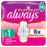 Always Platinum Normal (Size 1) Sanitary Towels Wings x12