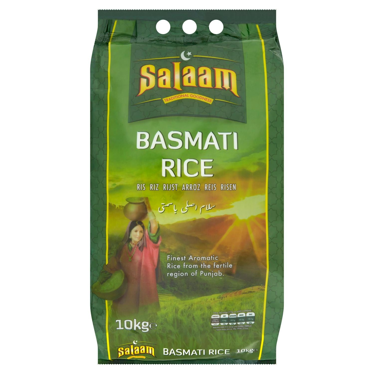 Salaam Basmati Rice 10kg Long Grain Pack for Cooking (British brand)