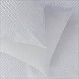 White Textured Embossed Single Bedding Set with Duvet Cover and Pillowcase