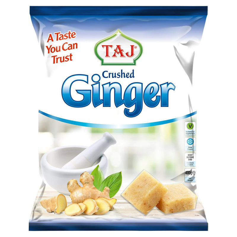 Taj Crushed Ginger 400g branded retail bag (British brand)