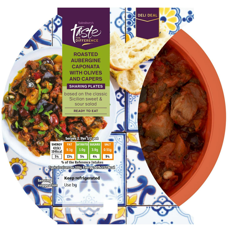 Roasted Aubergine Caponata with Olives and Capers