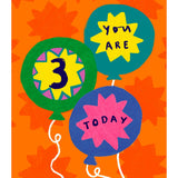 Sainsbury's 3rd Birthday Greeting Card 15.9 x 18.4cm (British brand)