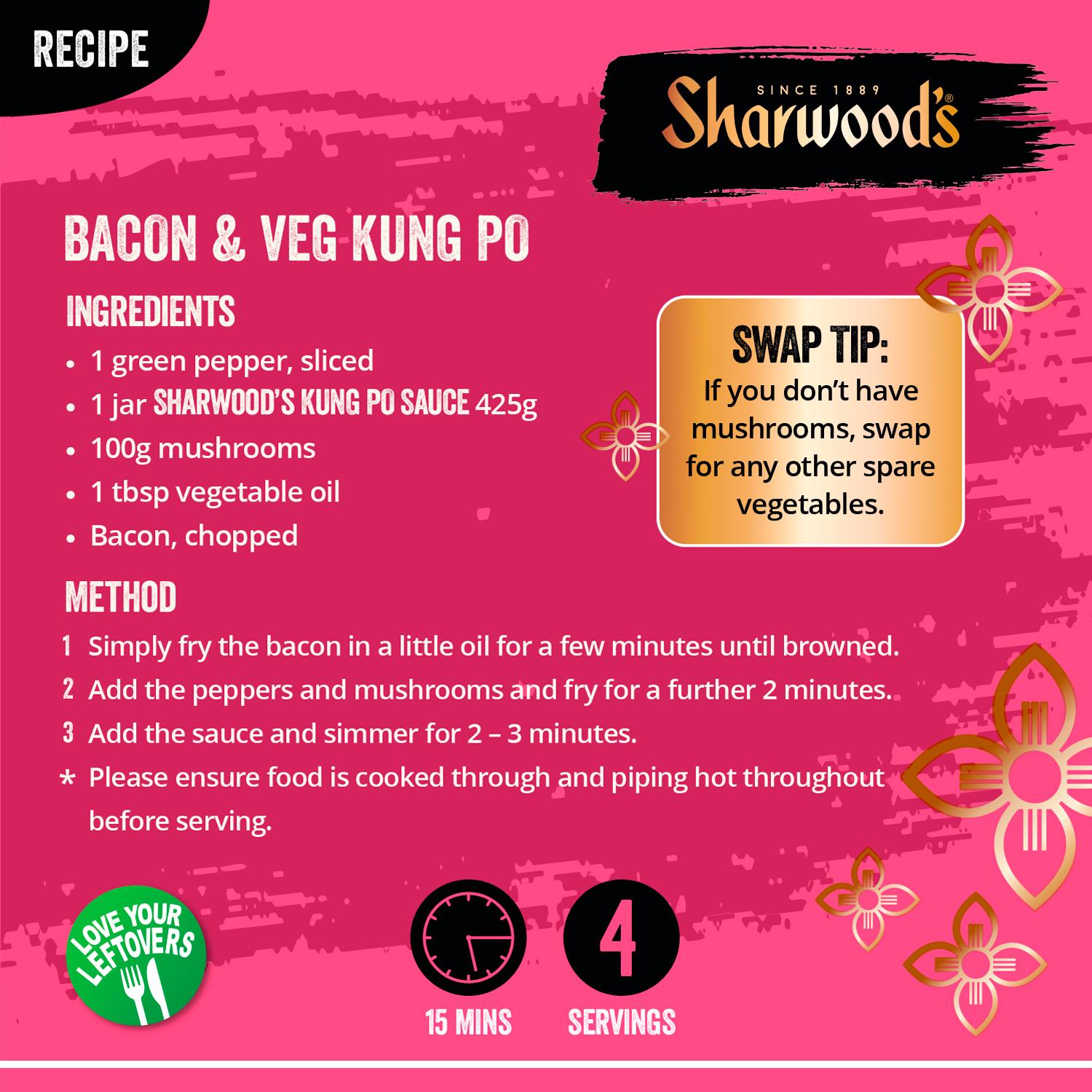 Sharwood's Kung Po cooking sauce 425g, imported from the UK