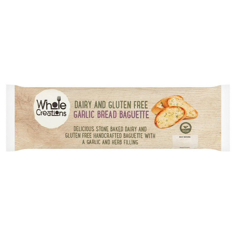 Wholecreations Dairy & Gluten Free Garlic Bread Baguette 190g (British brand)