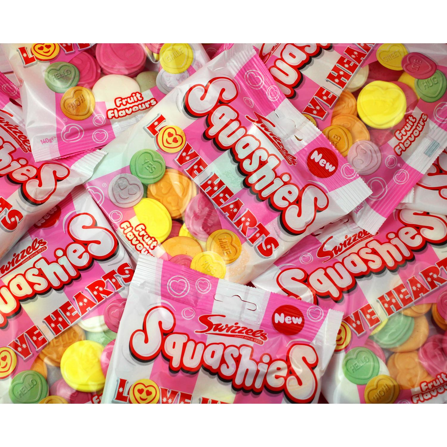 Swizzels Squashies Love Hearts Fruit Flavour 140g (British brand)