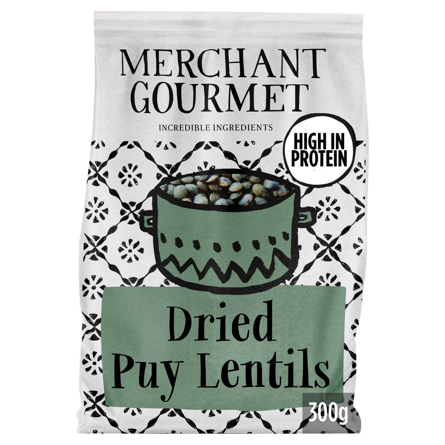 Merchant Gourmet Sabarot Puy Lentils 300g, imported from the UK