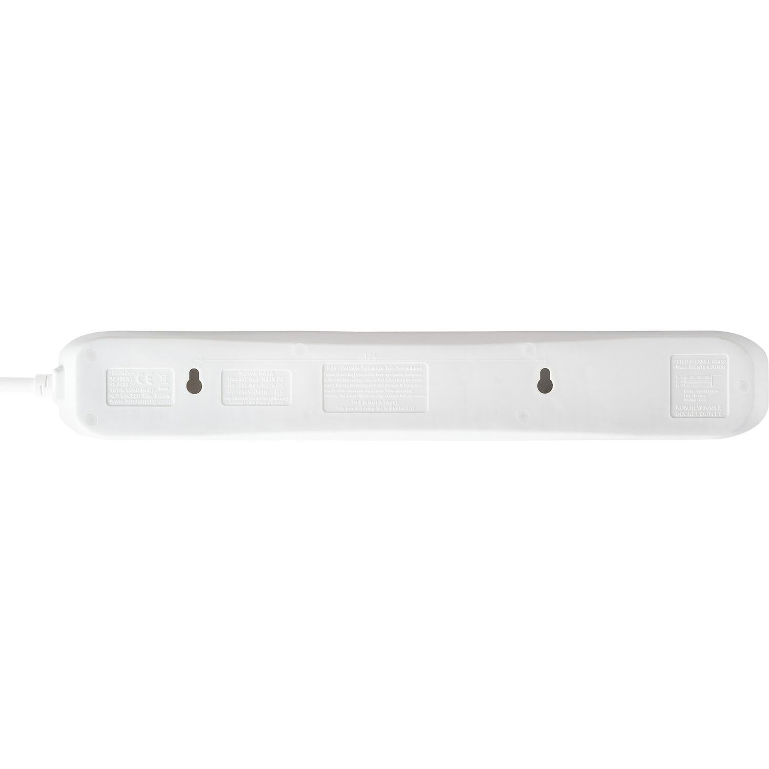 Masterplug 6 Socket Extension Surge Protected 2m, imported from the UK