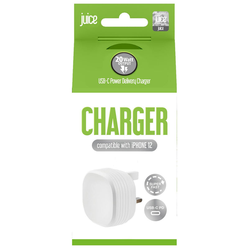Juice USB-C Mains Fast Charger Plug 20W, UK version