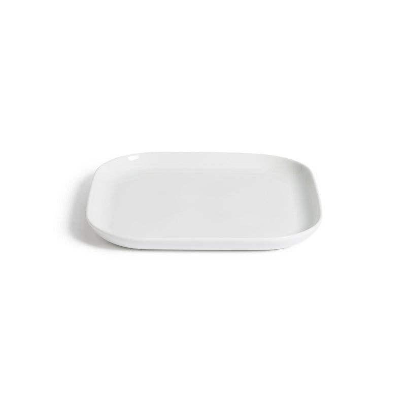 Habitat Riko square white ceramic dinner plate, UK version