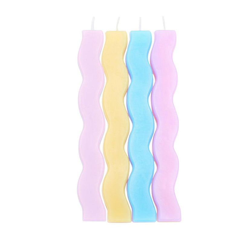 Sainsbury's wavy pastel cake candles 4 pack (British brand)