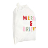 Habitat off white Christmas sack with colourful Merry & Bright lettering and pull cord, UK version