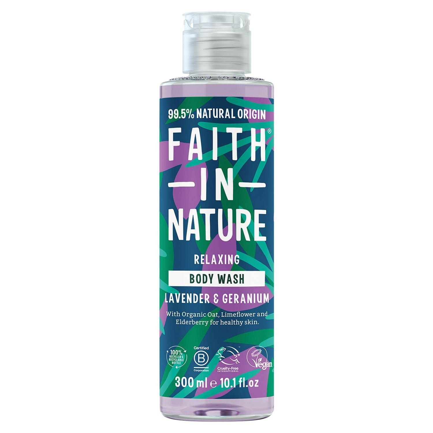 Faith in Nature lavender geranium body wash 300ml, imported from the UK
