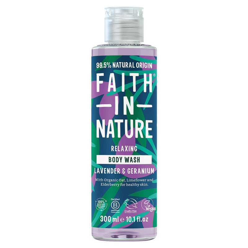 Faith in Nature lavender geranium body wash 300ml, imported from the UK