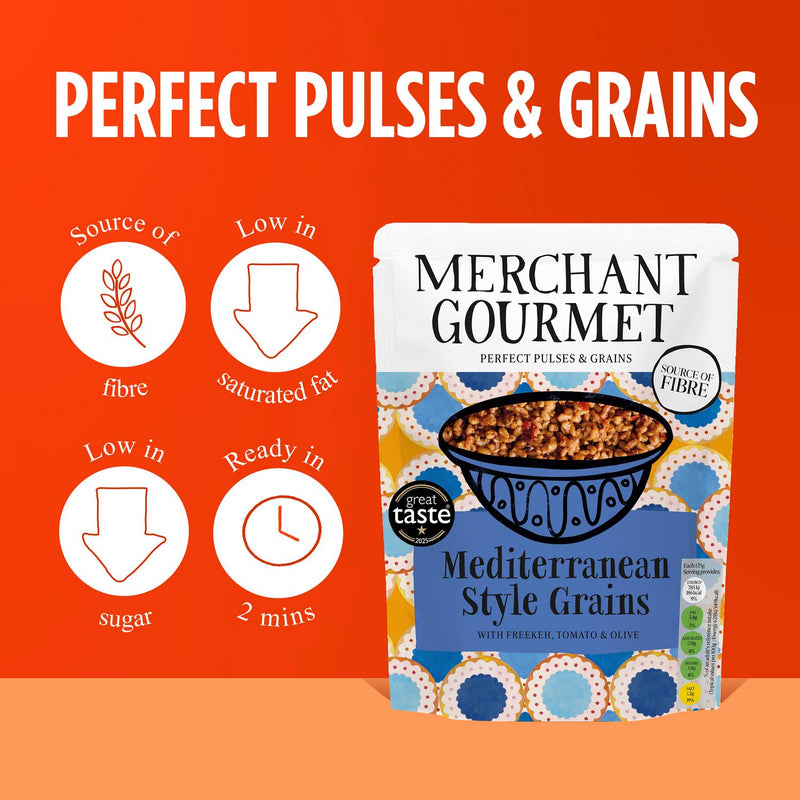 Merchant Gourmet Mediterranean Grain With Tomato Olive 250g, imported from the UK