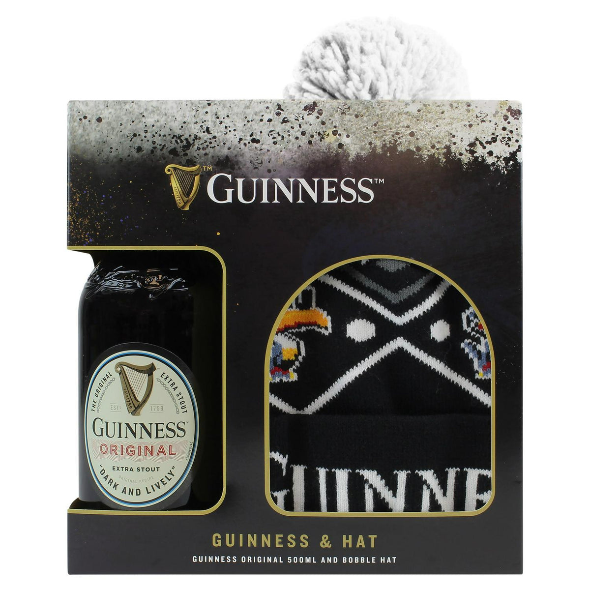 Original Stout Beer and Acrylic Bobble Hat Bundle 500ml