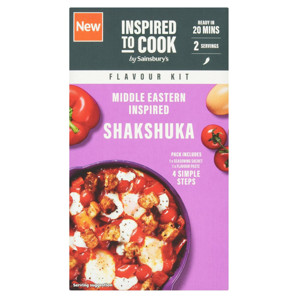 Shakshuka Flavour Kit with Harissa Paste and Spice Blend, 70g for Two Servings